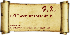 Führer Krisztián névjegykártya